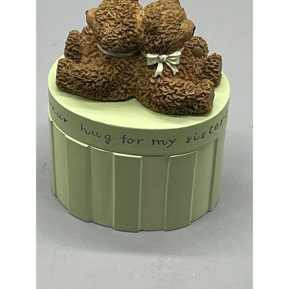 Inspirio oval box bears a bear hug for my sister saying bows 2002 green READ - Picture 3 of 7
